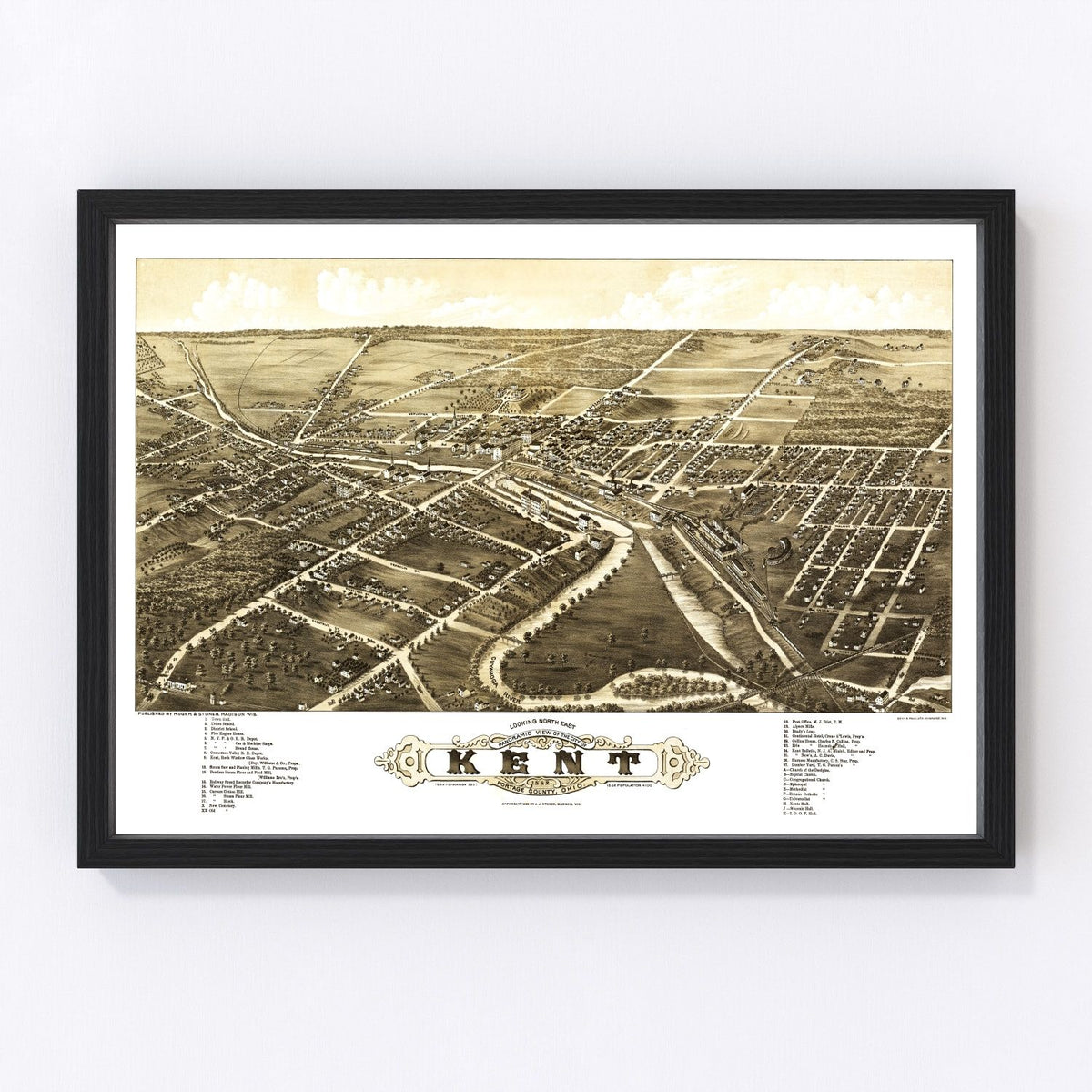 Kent Vintage Map 1882