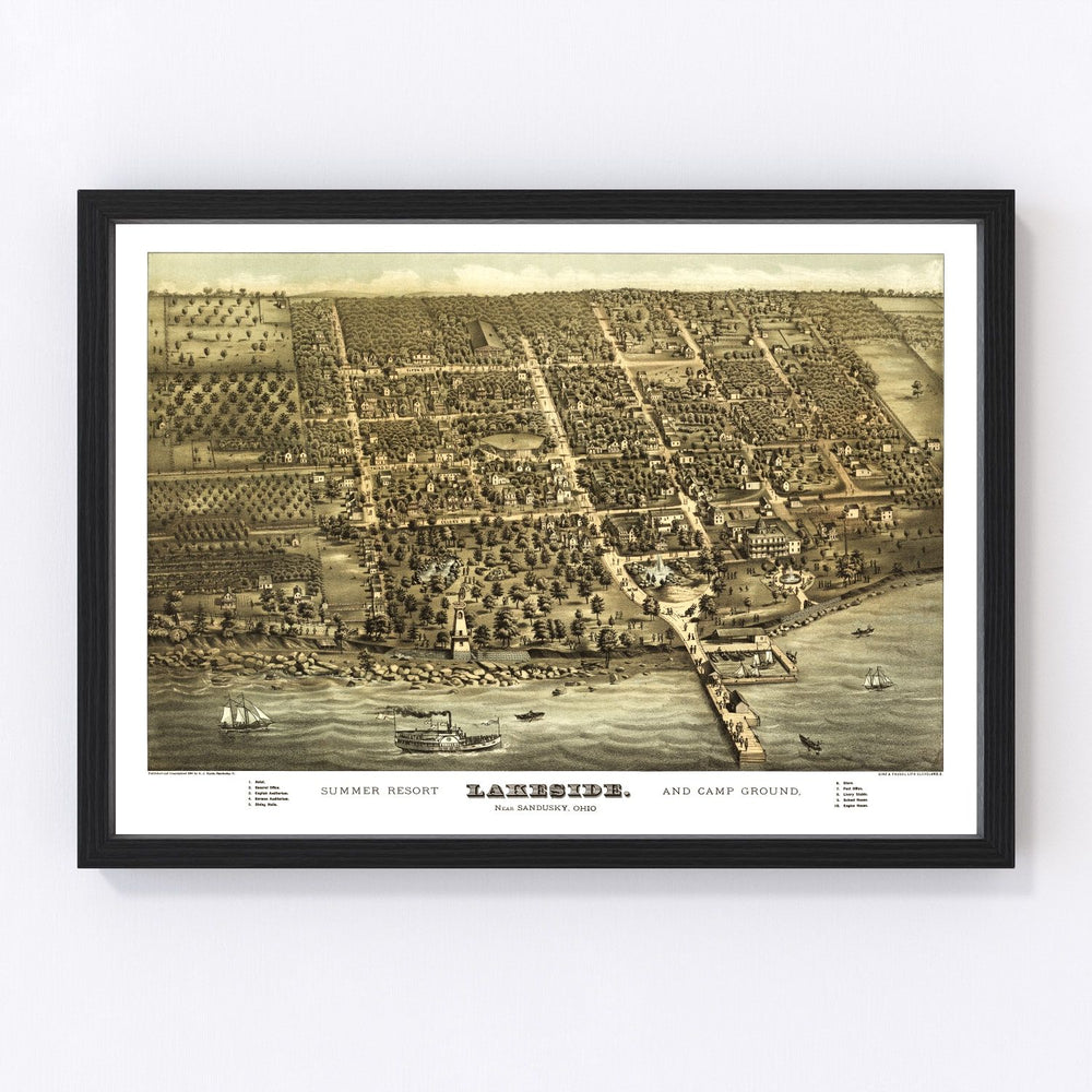 Sandusky Vintage Map 1884