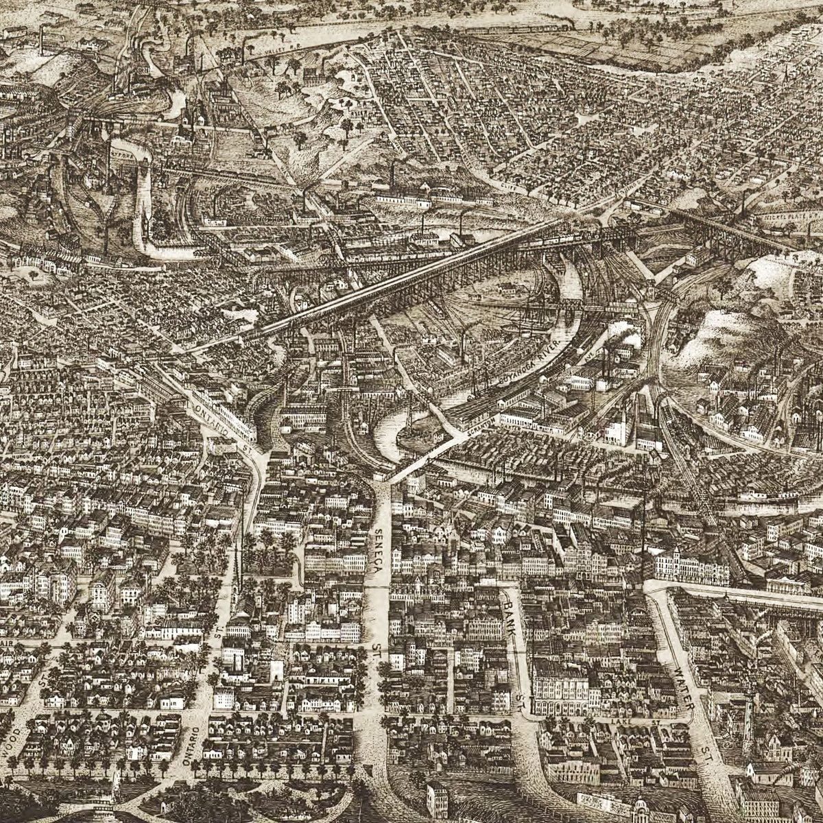 Restored historic details from the 1892 city map of Lima, Ohio