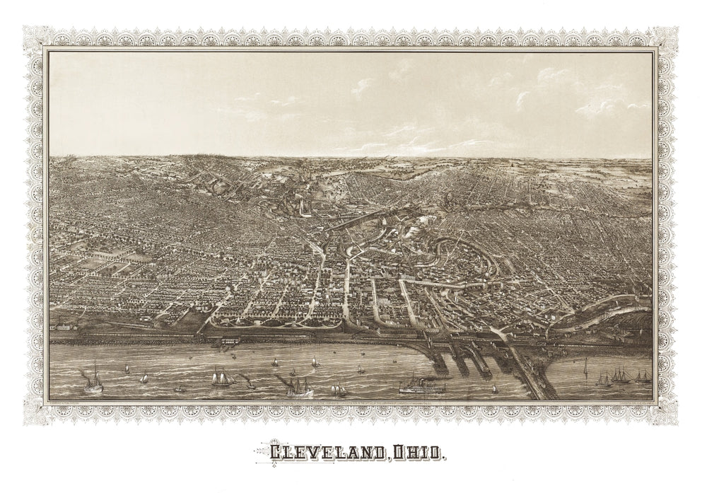 Vintage Map of Lima, Ohio 1892 print style example