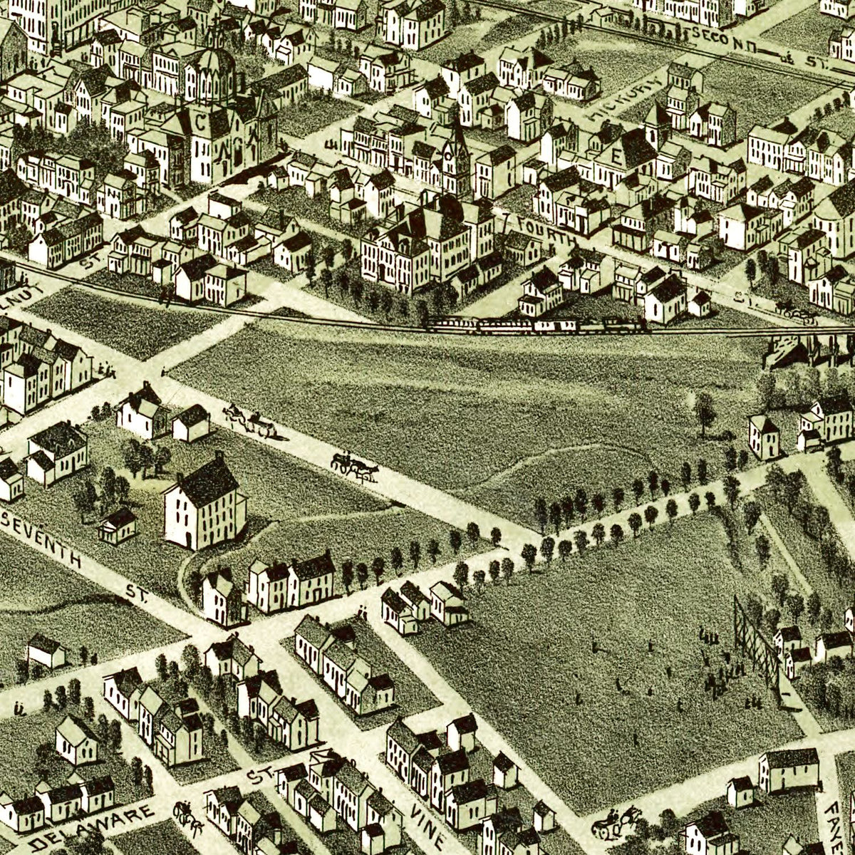 Restored historic details from the 1899 city map of Martin's Ferry, Ohio
