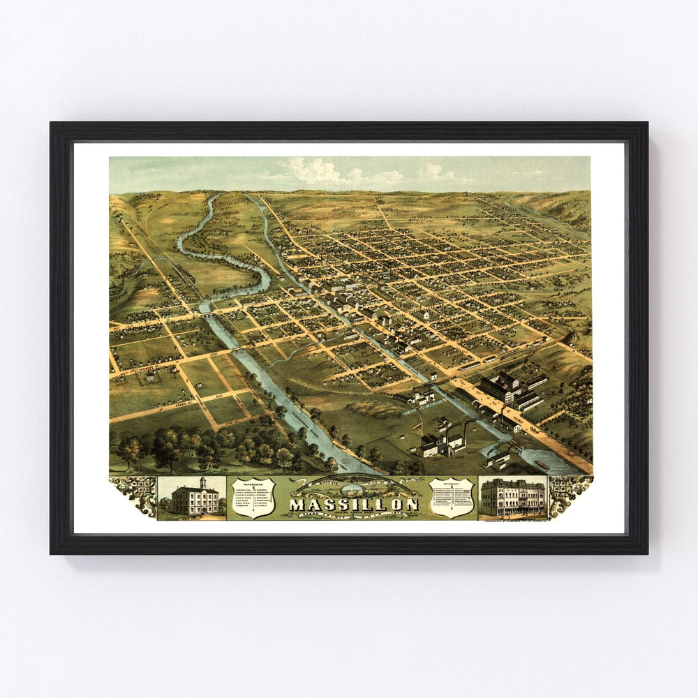 Massillon Vintage Map 1870