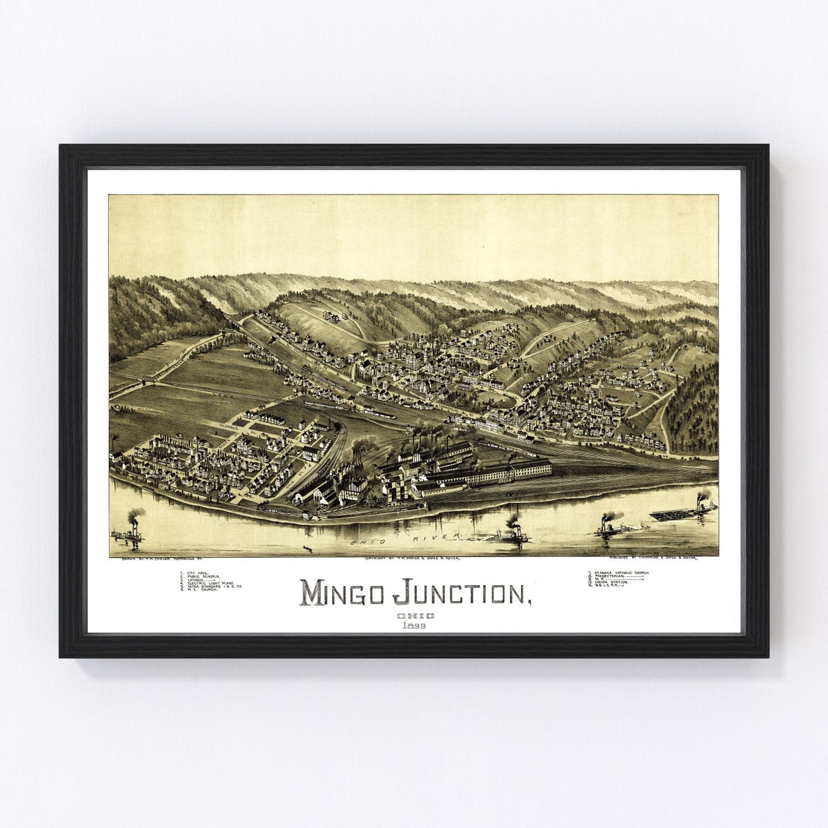 Mingo Junction Vintage Map 1899