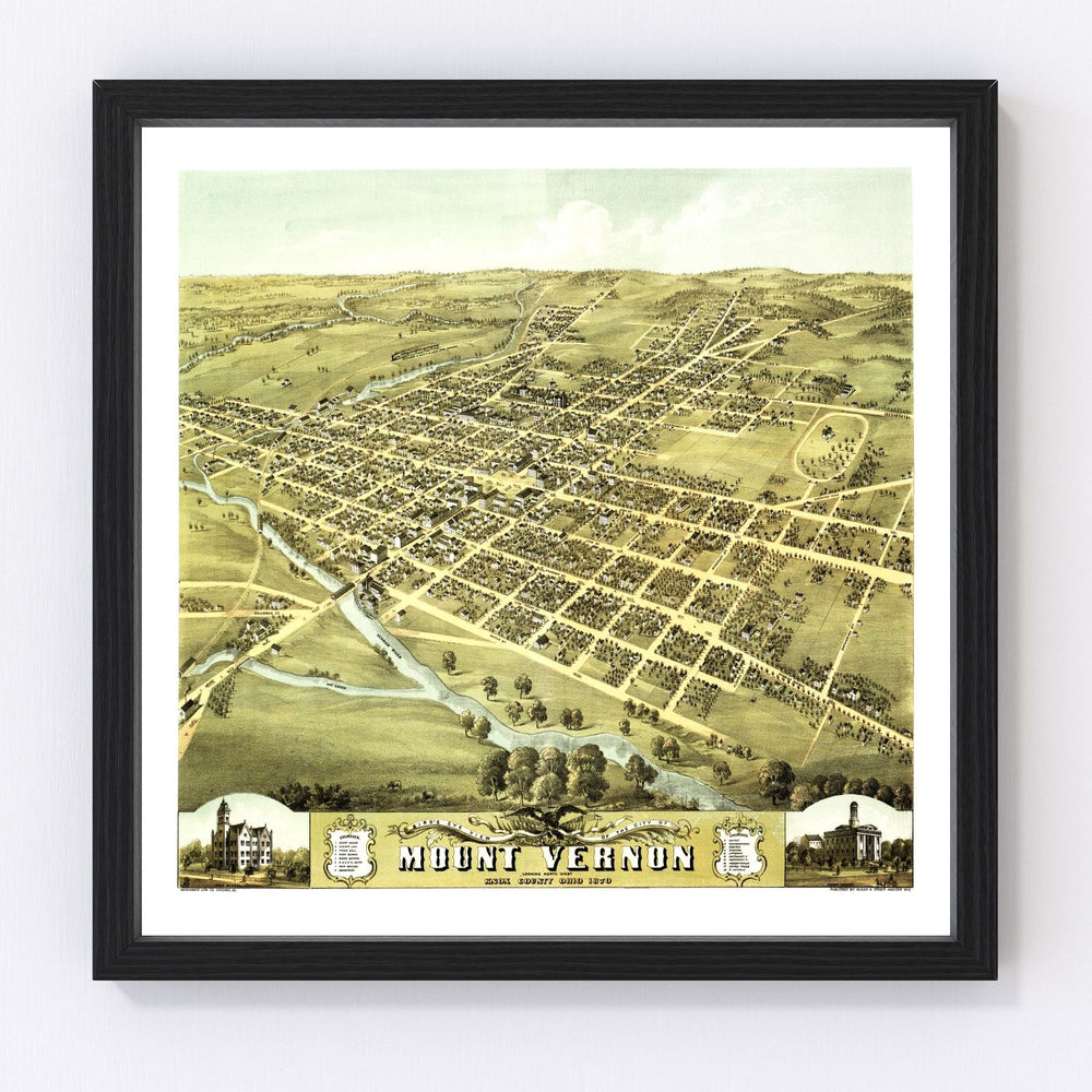 Mount Vernon Vintage Map 1870