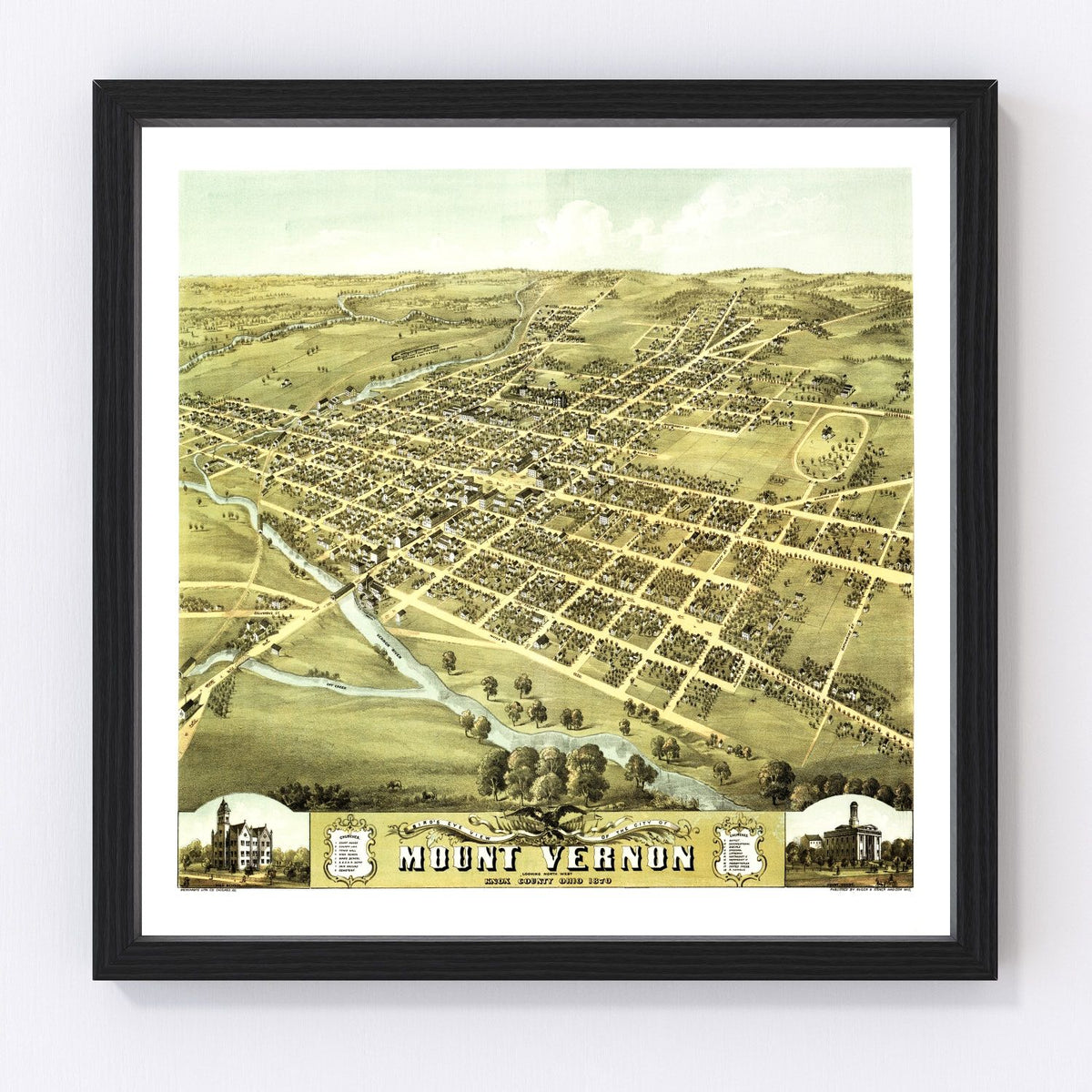 Mount Vernon Vintage Map 1870