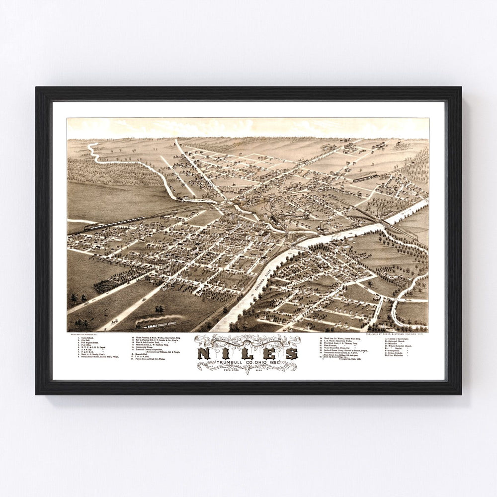 Niles Vintage Map 1882