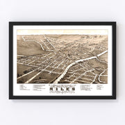 Niles Vintage Map 1882