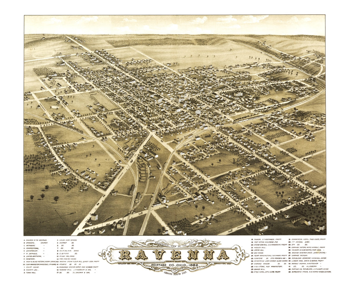 Preview of Vintage Map of Ravenna, Ohio 1882