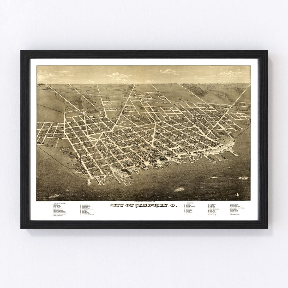 Sandusky Vintage Map 1883