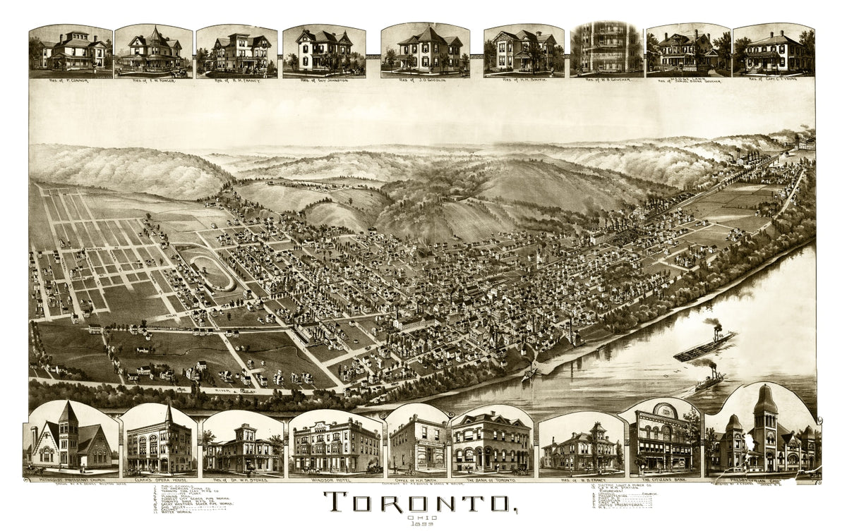 Preview of Vintage Map of Toronto, Ohio 1899