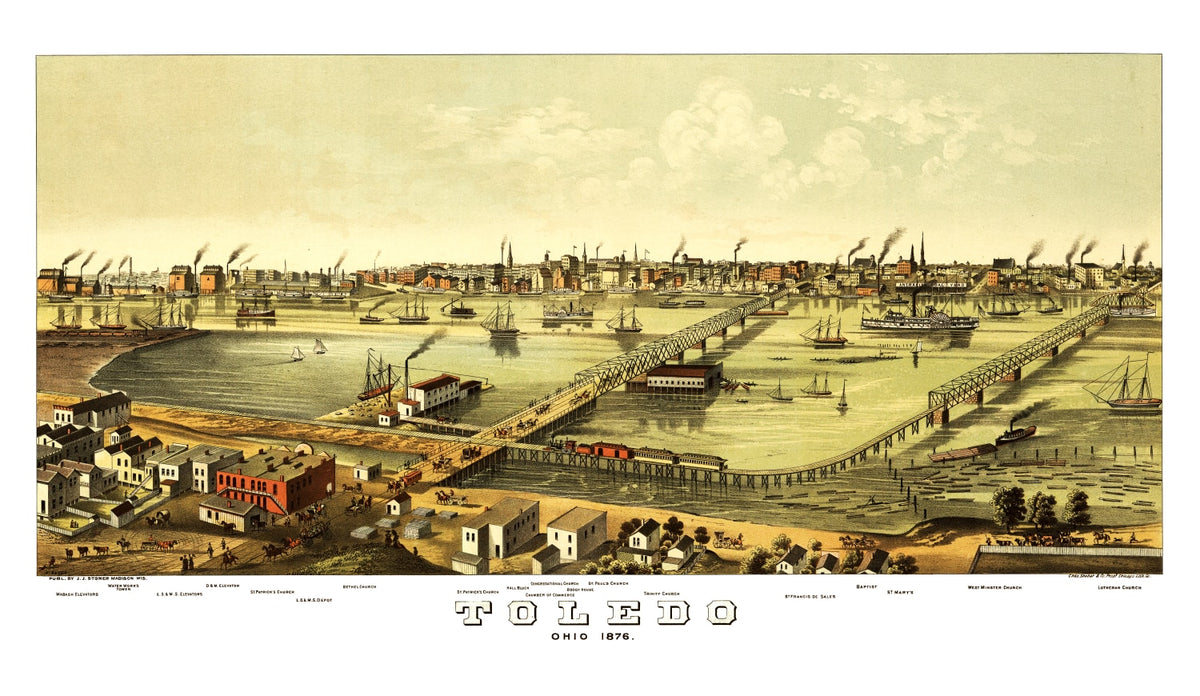 Preview of Vintage Map of Toledo, Ohio 1876