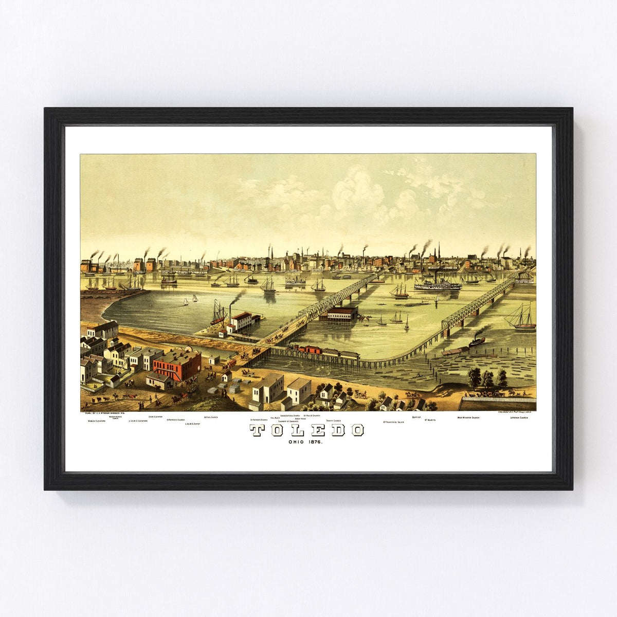 Toledo Vintage Map 1876