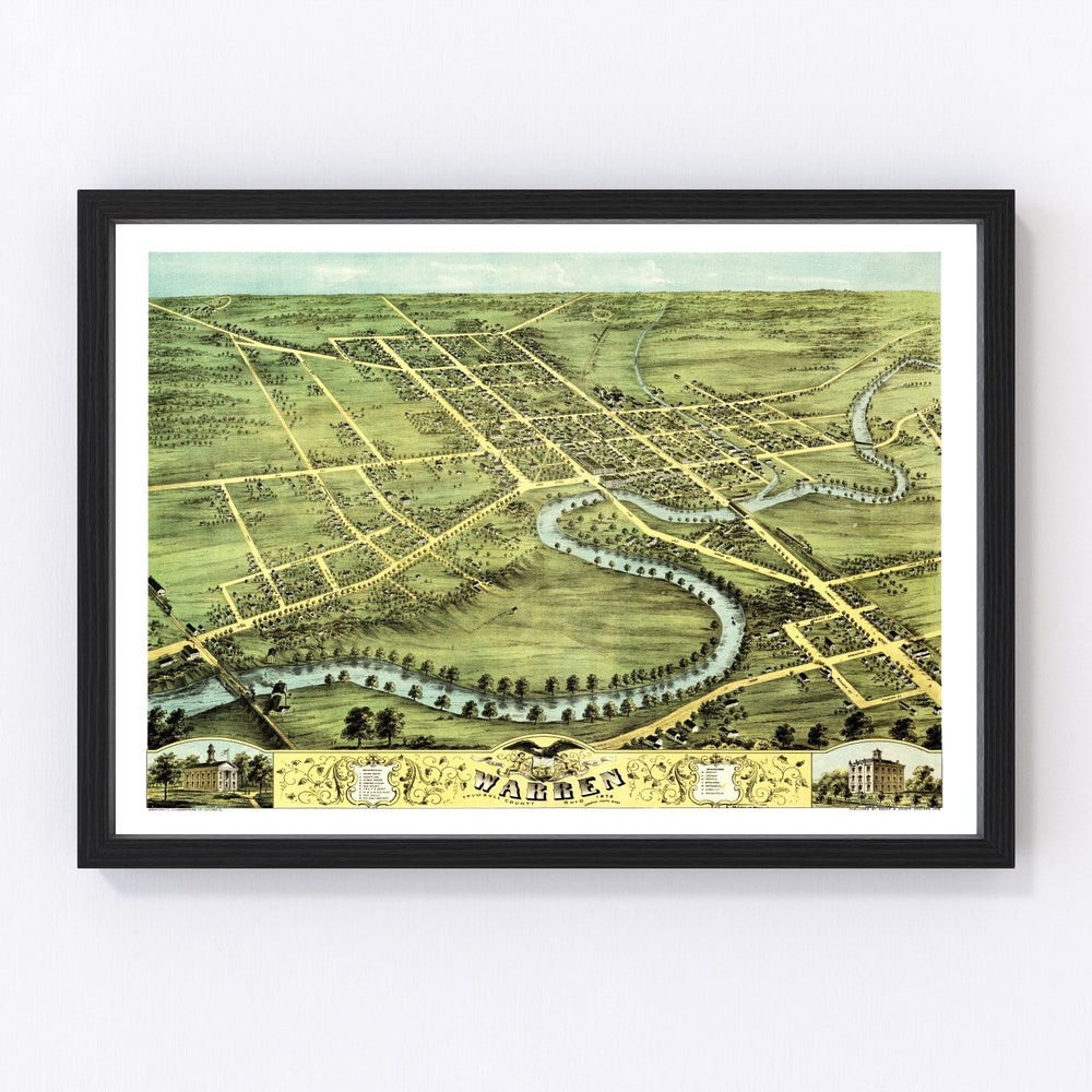 Warren Vintage Map 1870