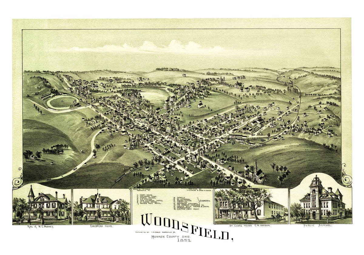 Preview of Vintage Map of Woodsfield, Ohio 1899