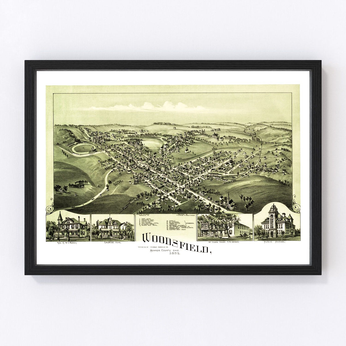 Woodsfield Vintage Map 1899