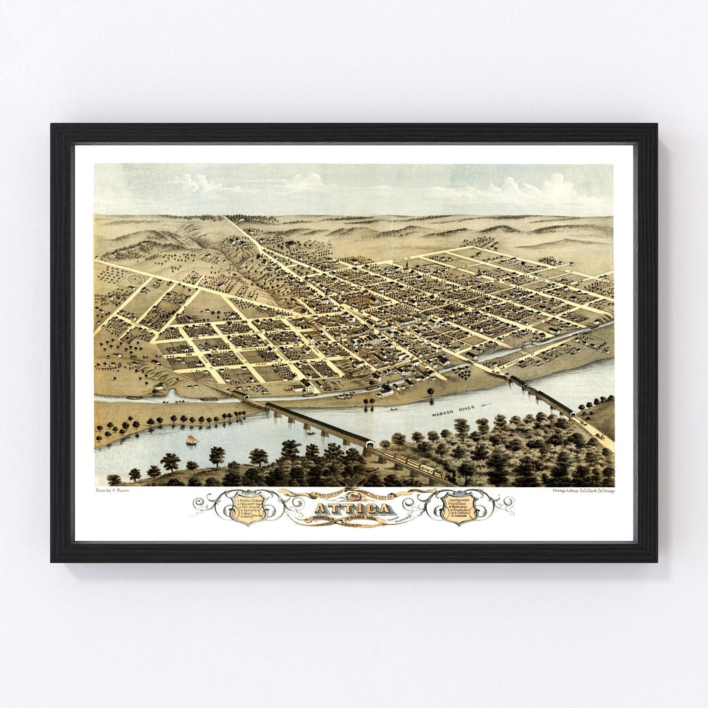 Attica Vintage Map 1869