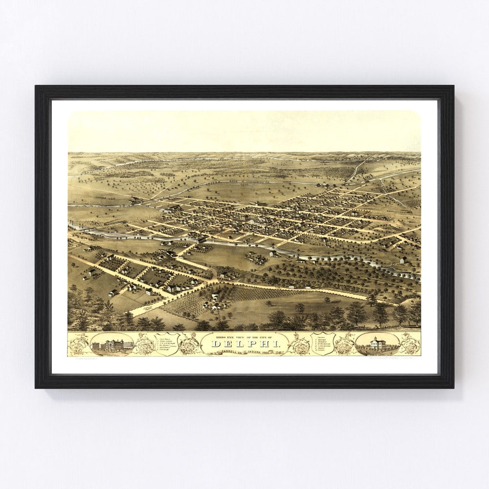 Delphi Vintage Map 1868