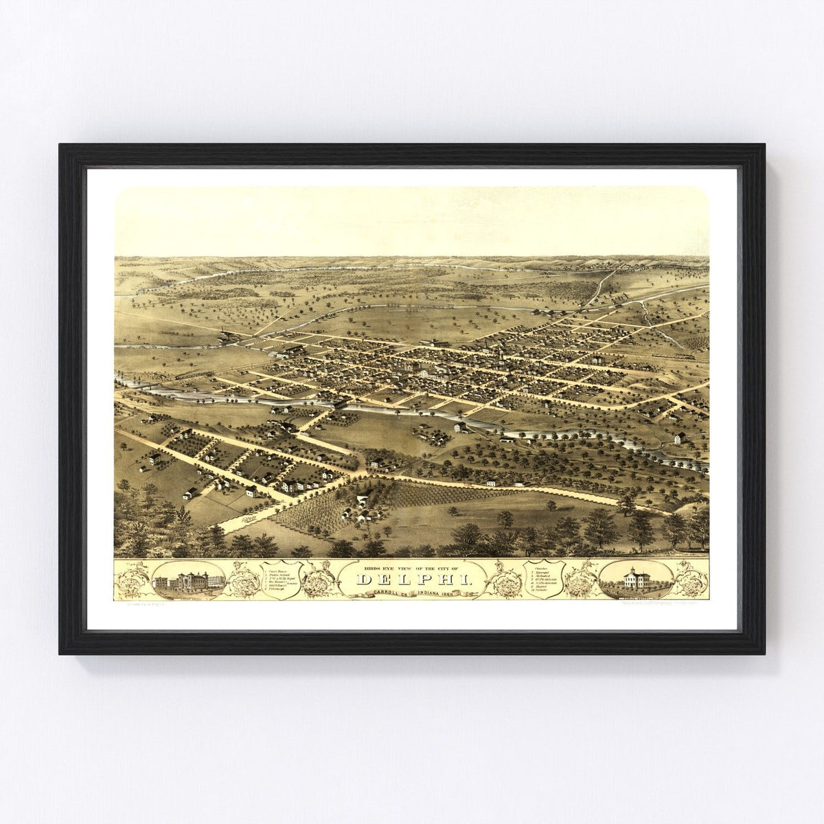 Delphi Vintage Map 1868