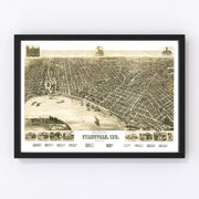 Evansville Vintage Map 1888