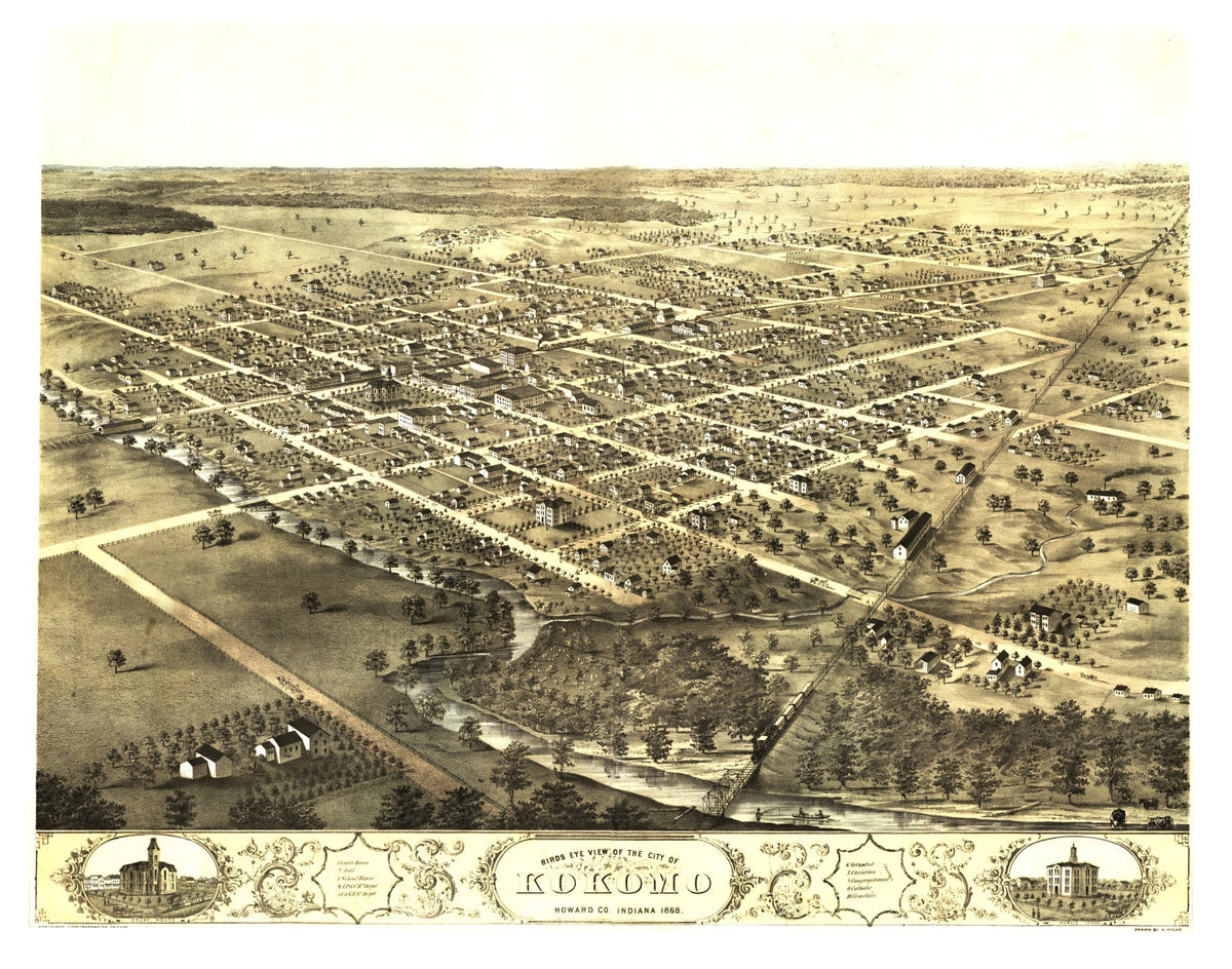 Preview of Vintage Map of Kokomo, Indiana 1868