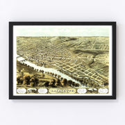 Lafayette Vintage Map 1868
