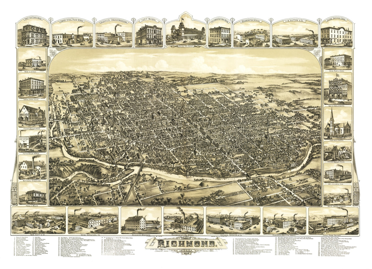 Preview of Vintage Map of Richmond, Indiana 1884