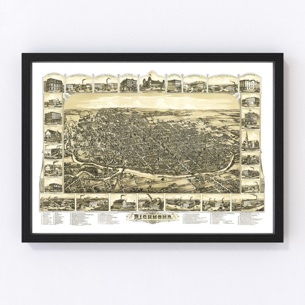 Richmond Vintage Map 1884
