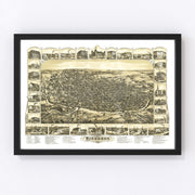 Richmond Vintage Map 1884