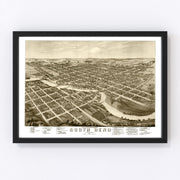 South Bend Vintage Map 1874