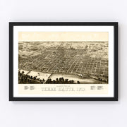Terre Haute Vintage Map 1880