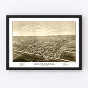 Abingdon Vintage Map 1874