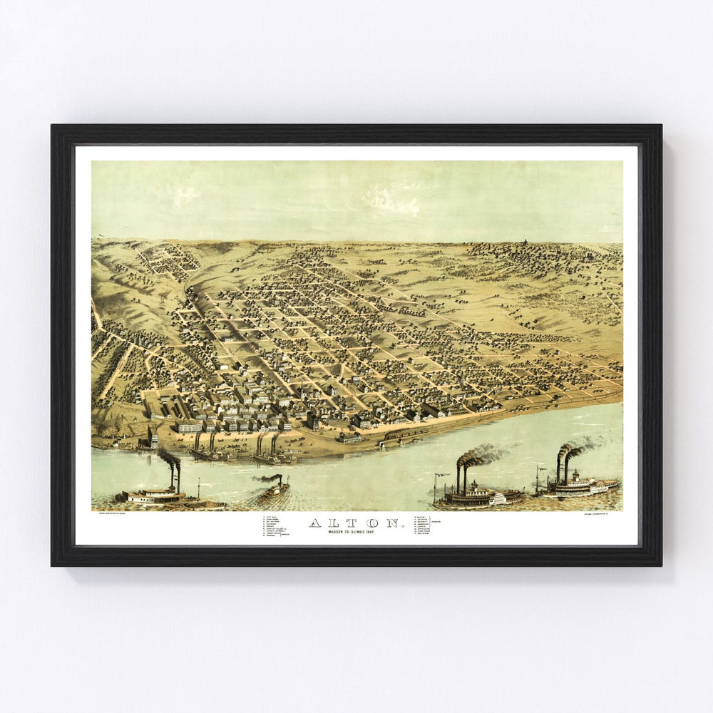 Alton Vintage Map 1867