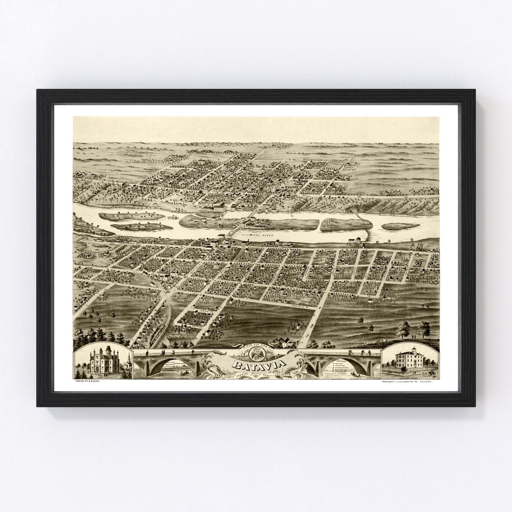 Batavia Vintage Map 1869