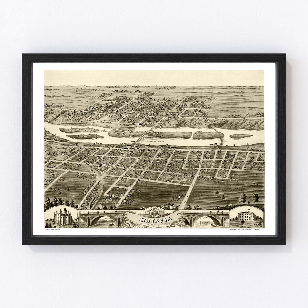 Batavia Vintage Map 1869