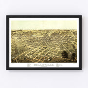 Belleville Vintage Map 1867