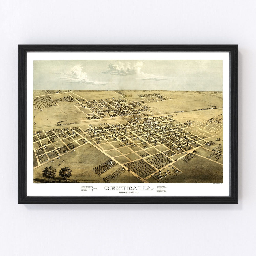 Centralia Vintage Map 1867