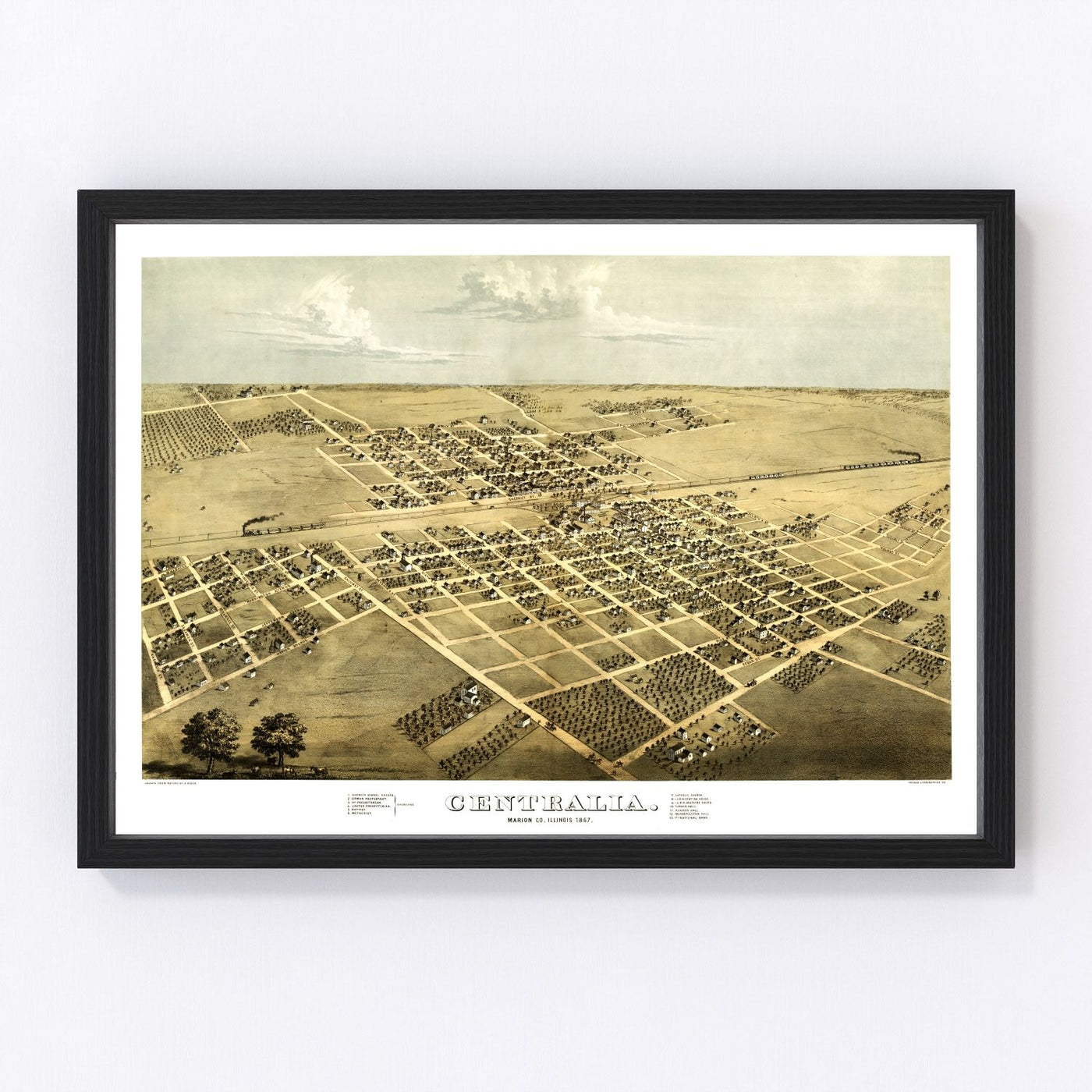 Centralia Vintage Map 1867