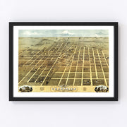 Champaign Vintage Map 1869