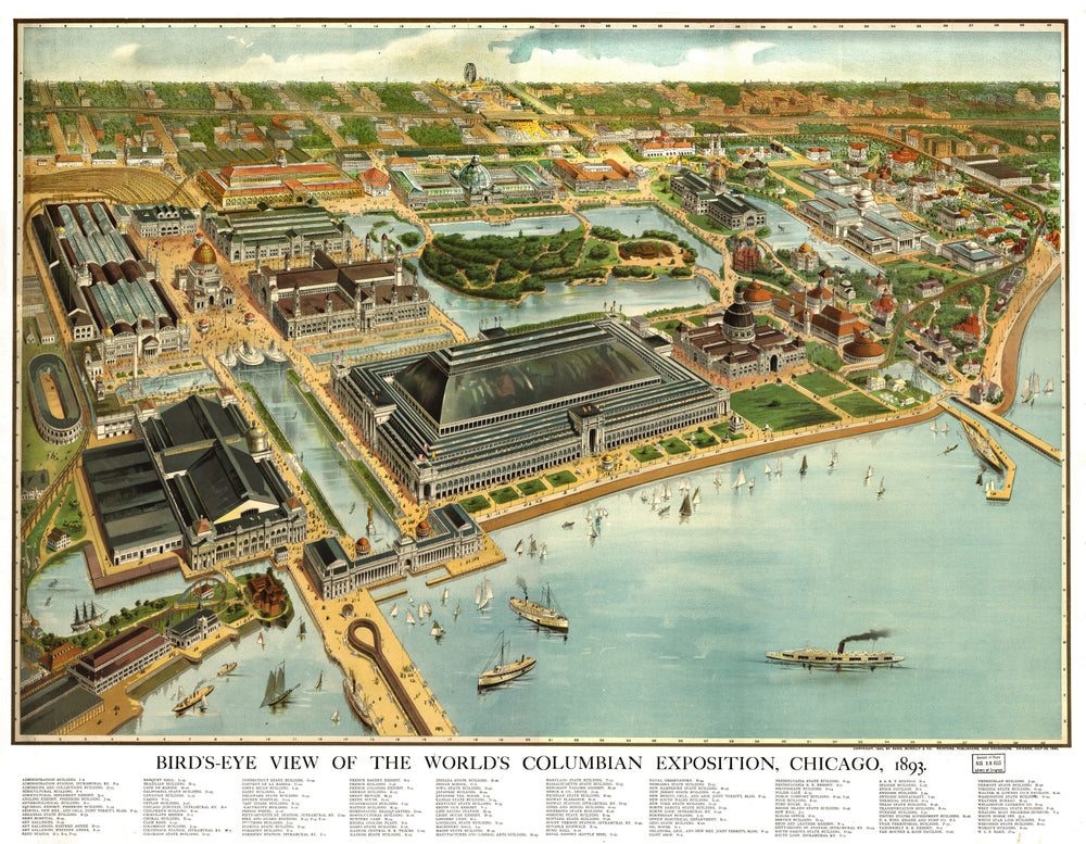 Vintage Map of Chicago, Illinois 1893 print style example