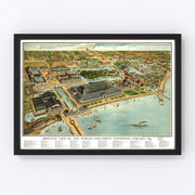 Chicago Vintage Map 1893