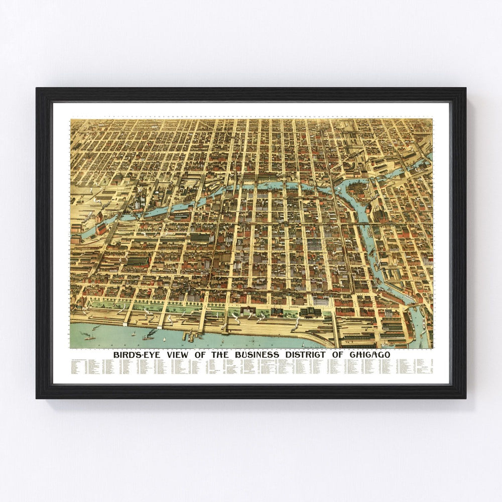 Chicago Vintage Map 1898
