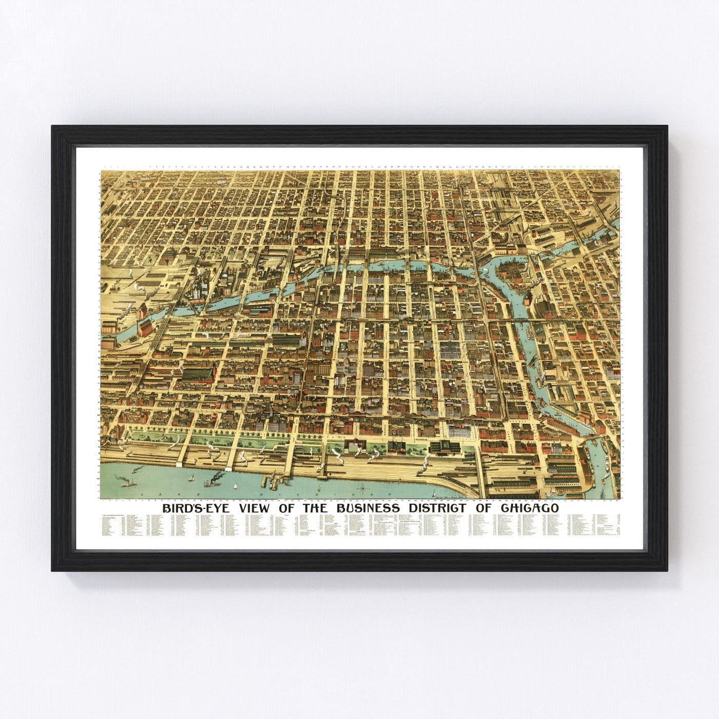 Chicago Vintage Map 1898