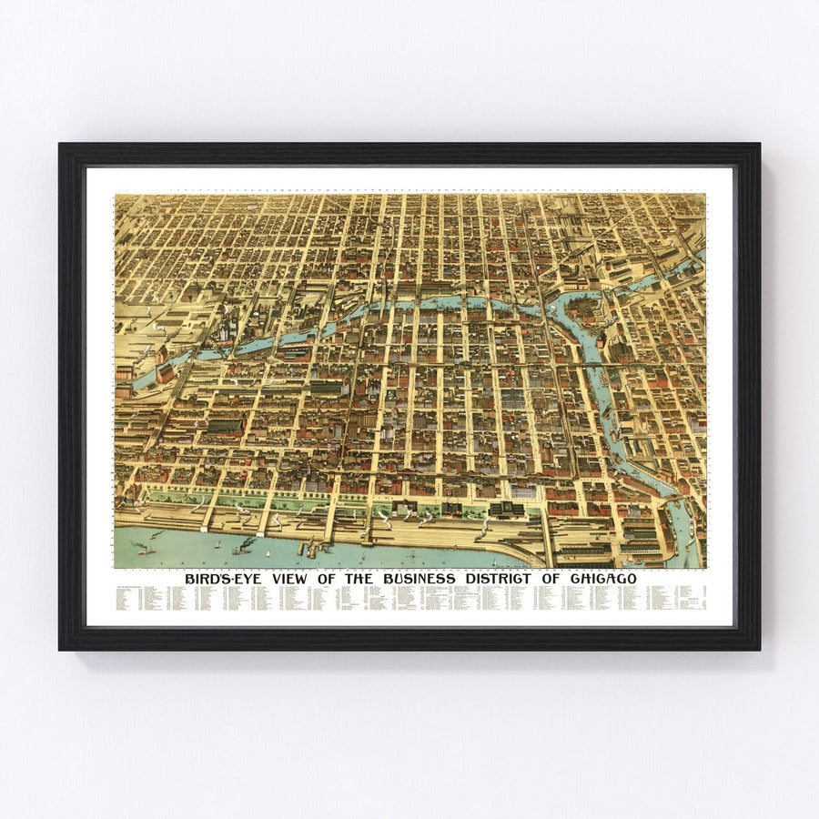 Chicago Vintage Map 1898