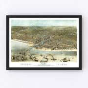 Chicago Vintage Map 1868