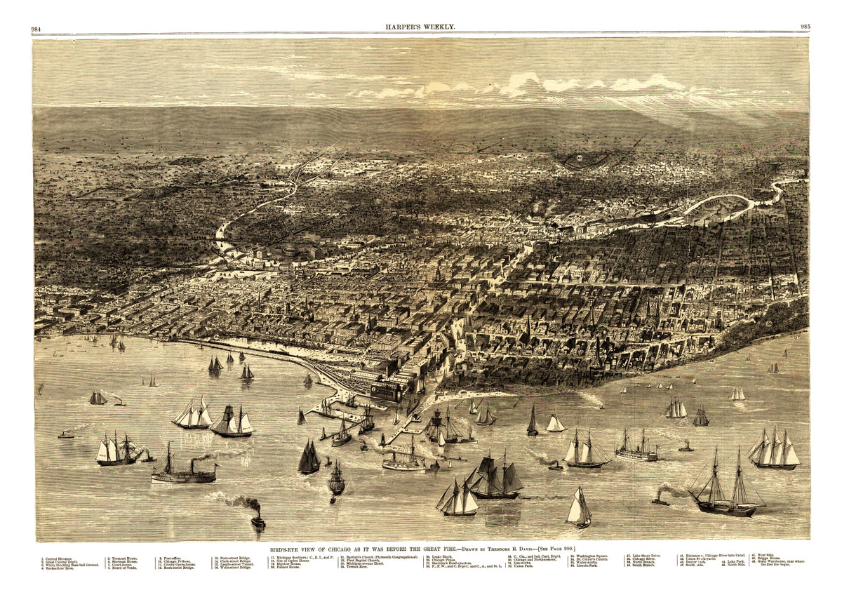 Preview of Vintage Map of Chicago, Illinois 1871