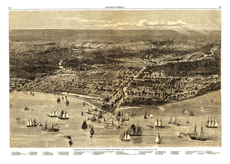 Size comparison using Vintage Map of Chicago, Illinois 1871