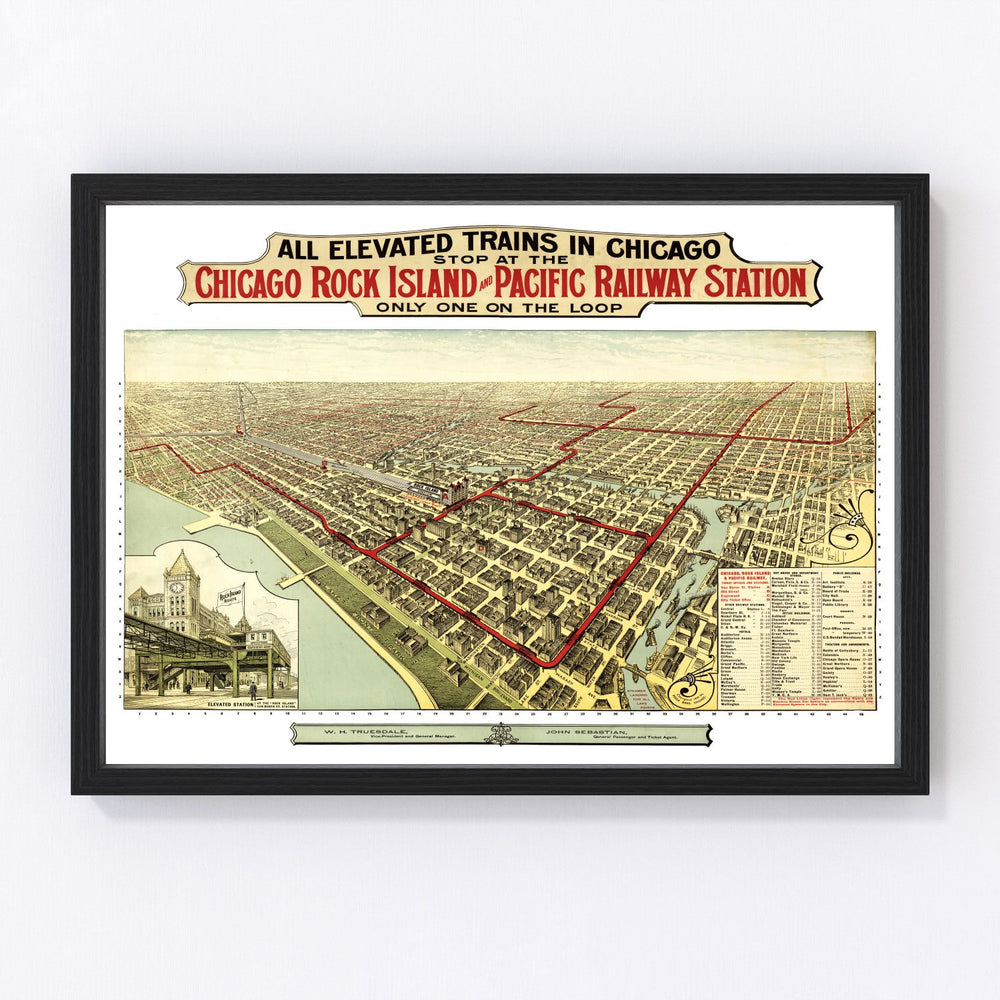 Chicago Vintage Map 1897
