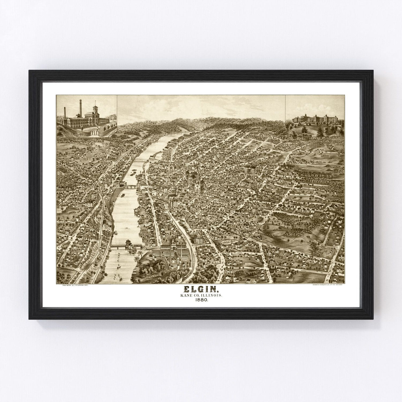Elgin Vintage Map 1880