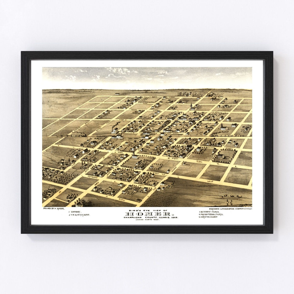 Homer Vintage Map 1869
