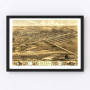 Lincoln Vintage Map 1869
